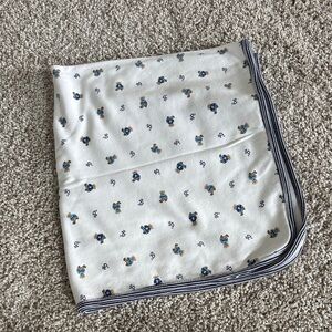 Ralph Lauren White Baby Blanket with Navy and Tan Bear Print